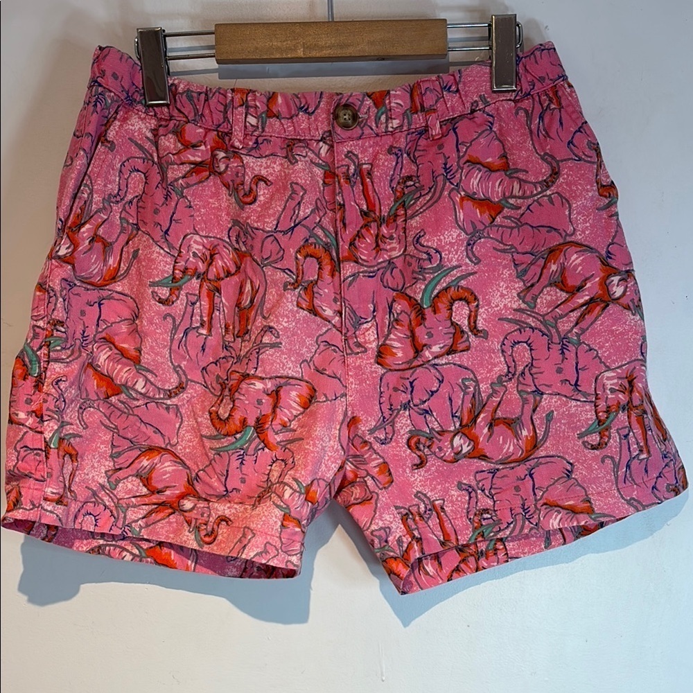 Chubbies men’s Pink elephant  Print Shorts size large